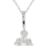1 6 ct. TDW Diamond Three-Stone Pendant in 10K White Gold