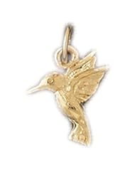 Dazzlers Solid 14k Gold Hummingbird Charm Pendant Available in three colors from jewelsberry (weights: 0.8 grams only)