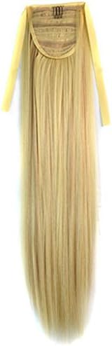 iLuLu Beauty Wig Lace-up Ponytails Drawstring Straight Hairpiece 1 Piece Color Blonde