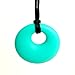Teething Necklace Jewelry - Organic BPA Free Silicone Teether Ring Pendant Toys for Nursing Moms - Chic - Turquoise