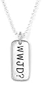 Sterling Silver "What Would Jesus Do?" Dog Tag Pendant by Bob Siemon, 24"
