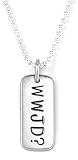Sterling Silver What Would Jesus Do? Dog Tag Pendant by Bob Siemon, 24