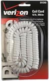 Verizon TL96175 12 Foot Coil Phone Cord (White)