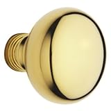 Baldwin 5000003MR Lifetime Polished Brass Estate Pair of Estate Knobs without Rosettes