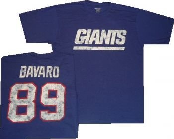 New York Giants Mark Bavaro Reebok Throwback Distressed Shirt (XXL)