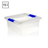 15 Liter Aufbewahrungsbox Kristallbox transparent + Deckel Aufbewahrungskiste Box