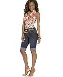 Baby Phat - Baby Phat Plus Size Ruffled Halter Top & High-Waist Denim Bermuda Shorts