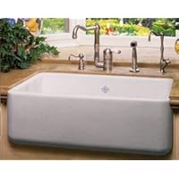 Rohl RC3018BS Shaws Original Single-Bowl Fireclay Apron Sink, Biscuit