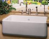 Rohl RC3618WH Shaws Original Single-Bowl Fireclay Apron Sink, White