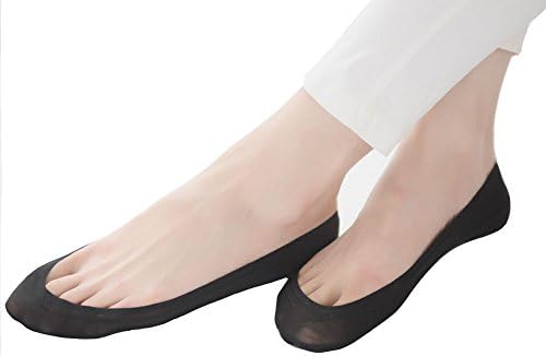 CAcB Women's Silicone-Circled Ultra Thin Cool No Show Footie Liner Socks