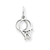 14k White Gold Wedding Rings With CZ Charm