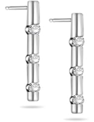1/4 (0.21-0.27) Cts Diamond Three Stone Earrings in 18K White Gold