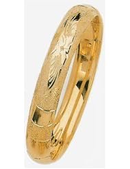 10mm Lazer Hollow Gold Bangle Bracelet