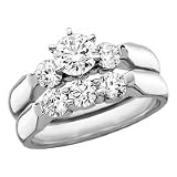 14kt. White Gold, 2 ct. tw. Diamond Unity Ring (Size 5.5)
