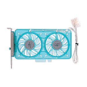 Vantec SP-FC70-BL Spectrum System Fan Card with Dual Adjustable 70mm UV LED Fans Blue