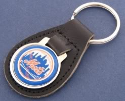 New York Mets Leather Keychain