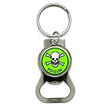 Poison Skull And Crossbones - Bottle Cap Opener Keychain Ring