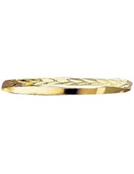 14k Yellow Gold, Women Lady Simple Slip On Bangle Bracelet With Sparkly Cuts