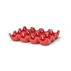 Rachael Ray Stoneware 12-Cup Sittin' Pretty Egg Tray, Red