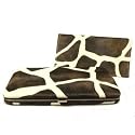 Giraffe Print Flat Clutch Wallet & Checkbook Cover in Choice of Trim Color