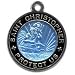 St. Christopher Surf Medal - Small Baby Blue/ Black