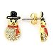 Gold Plated Brass with Topaz Swarovski Crystal Earrings, Weight: 6.00gm - Snowman