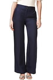 Autograph Wide Leg Trousers with Linen