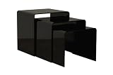 Baxton Studio Vanni Acrylic Nesting End Tables, Black, Set of 3