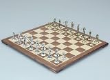 Pewter Golf Chess Set (w/Board), King:2-1/2 - Chess Chess Sets