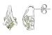 3 1/10 Carat Green Amethyst and Diamond 14K White Gold Earrings