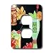 Lee Hiller Designs 50s Retro Print - Tropical Tiki Cocktail Print - Light Switch Covers - 2 plug out
