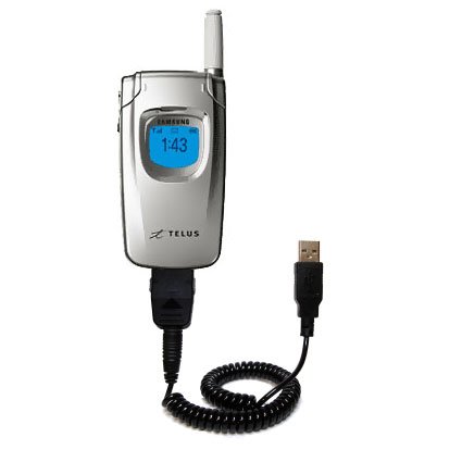 Coiled Power Hot Sync and Charge USB Data Cable w/ Tip Exchange for the Samsung SPH-A540 - Gomadic Brand