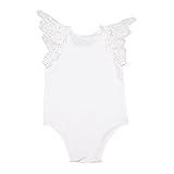 Ochine 新生児　幼児　女の子 綿100％　服 ロンパース　レース 子供服　0-2歳設定 ノースリーブ カバーオール 出産祝い　４サイズ選べる (M, ホワイト)