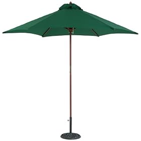 Strathwood Dark Wood Market Umbrella, 9-feet, Green Poly CoverStrathwood Dark Wood 9-foot Market Umbrella