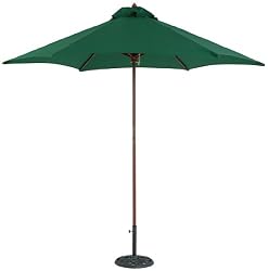 Strathwood Dark Wood Market Umbrella Green store