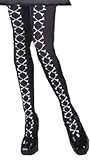 Womens Cross-Bone Laced Pantyhose