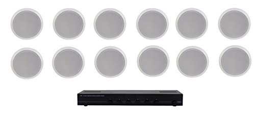Home Audio Whole House Speaker System 12 Ceiling Speakers 6pr