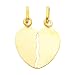14K Yellow Gold Broken Heart Charm Pendant
