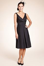 Crossover V Neck Pleated Flared Dress