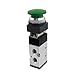 uxcell MV522PB 12mm Thread Input 2/5 Way Green Mushroom Button Air Mechanical Valve