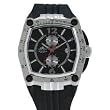 Adee Kaye #AK4009-M1 Men's Octagon Chronograph Watch with Resisn Band