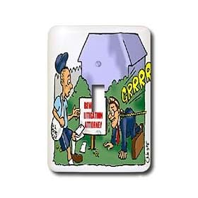 Londons Times Funny Society Cartoons - Beware Of Litigation Attorney - Light Switch Covers - single toggle switch
