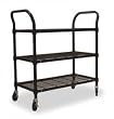 Storelogic 2HDJ4 Wire Cart, 3 Shelf, 48x18x39, Black