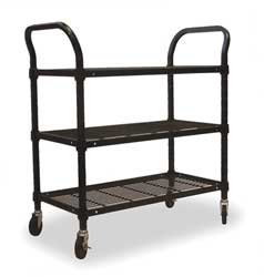 Storelogic 2HDJ4 Wire Cart, 3 Shelf, 48x18x39, Black