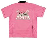 Tropic Motel Bowling Shirt Pink & Black Classic
