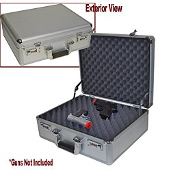 Silver Hard Sided Hand gun Case - Sporting Goods > Gun Cases > Compact Size - Handgun
