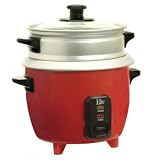 Elite Gourmet Red 3-Cup Rice Cooker with Steam Tray – ERC003STR
