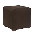Button Tufted Cube Ottoman - Faux Suede