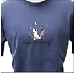 Designer Cotton T-Shirt - Garment Dyed "Boy's Night Out" T-Shirt for Adults - Navy Blue - Large