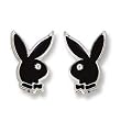 Playboy stud earrings in black
